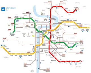 Mapa metra, Praha, Česko