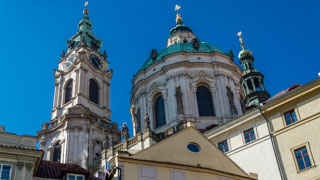 Il campanile della Chiesa di San Nicola, Praga, Repubblica Ceca