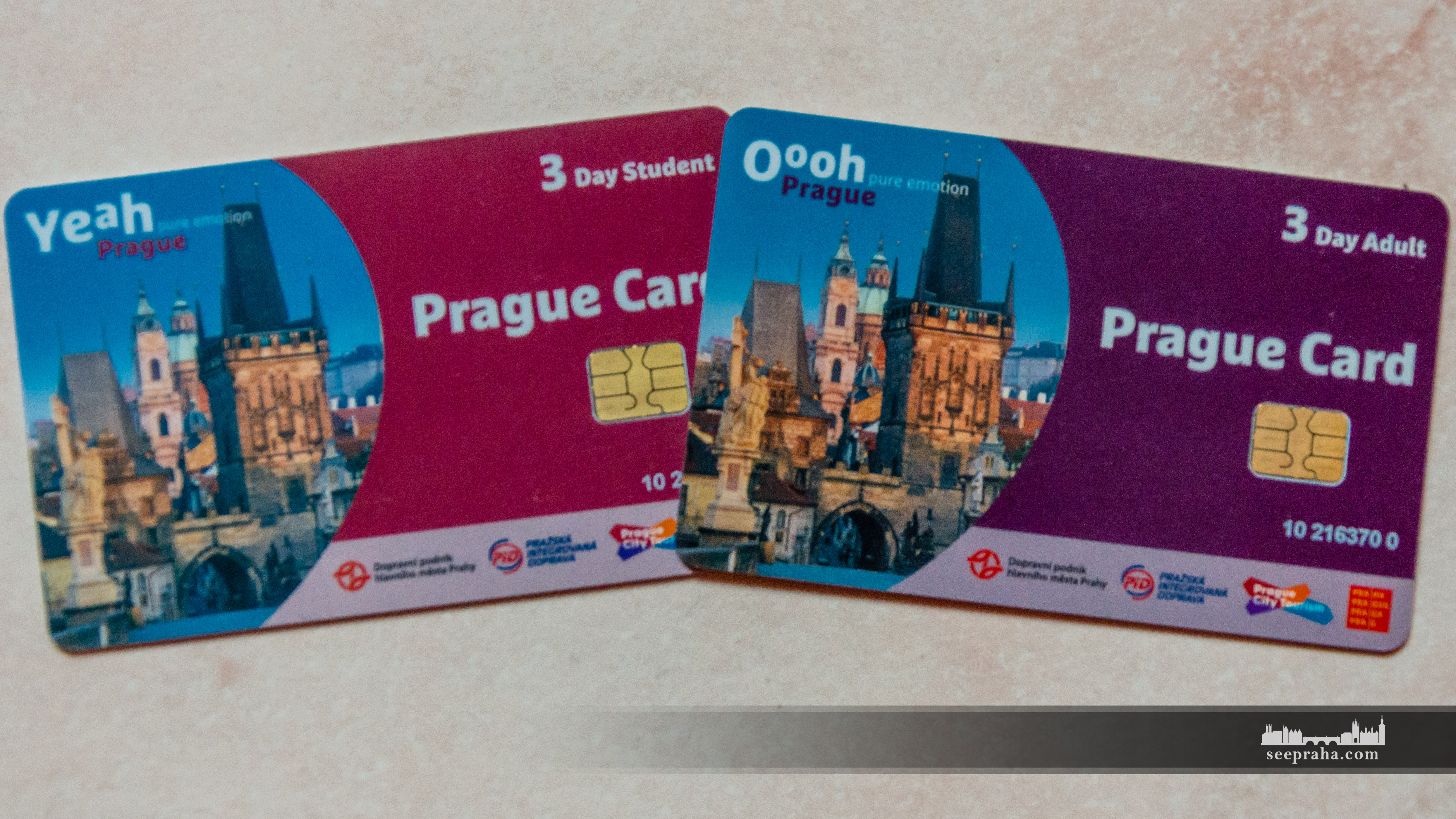 Prague card pour trois jours, pour étudiants et adultes, République tchèque