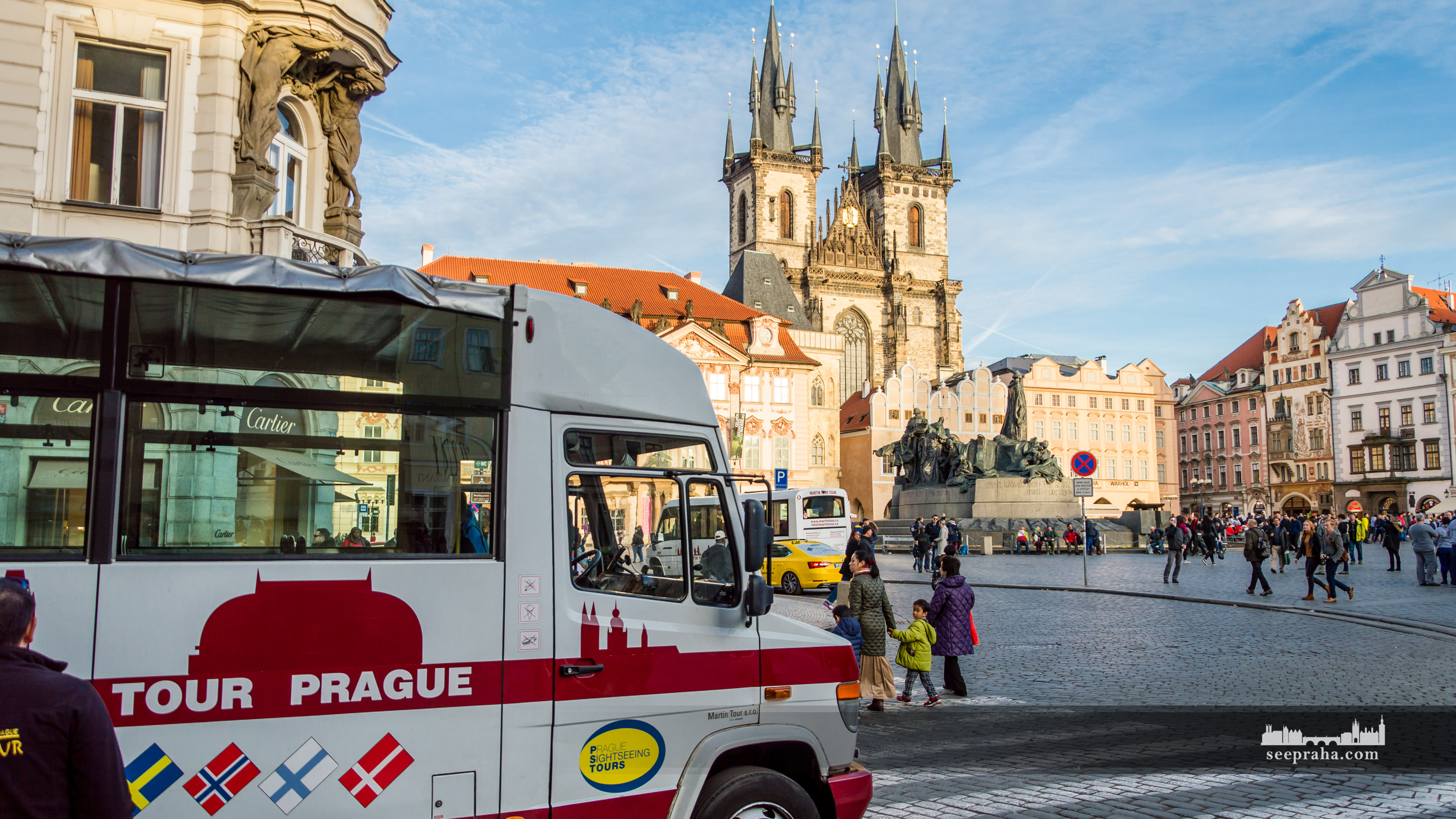 Autobusový výlet městem, Praha, Česko