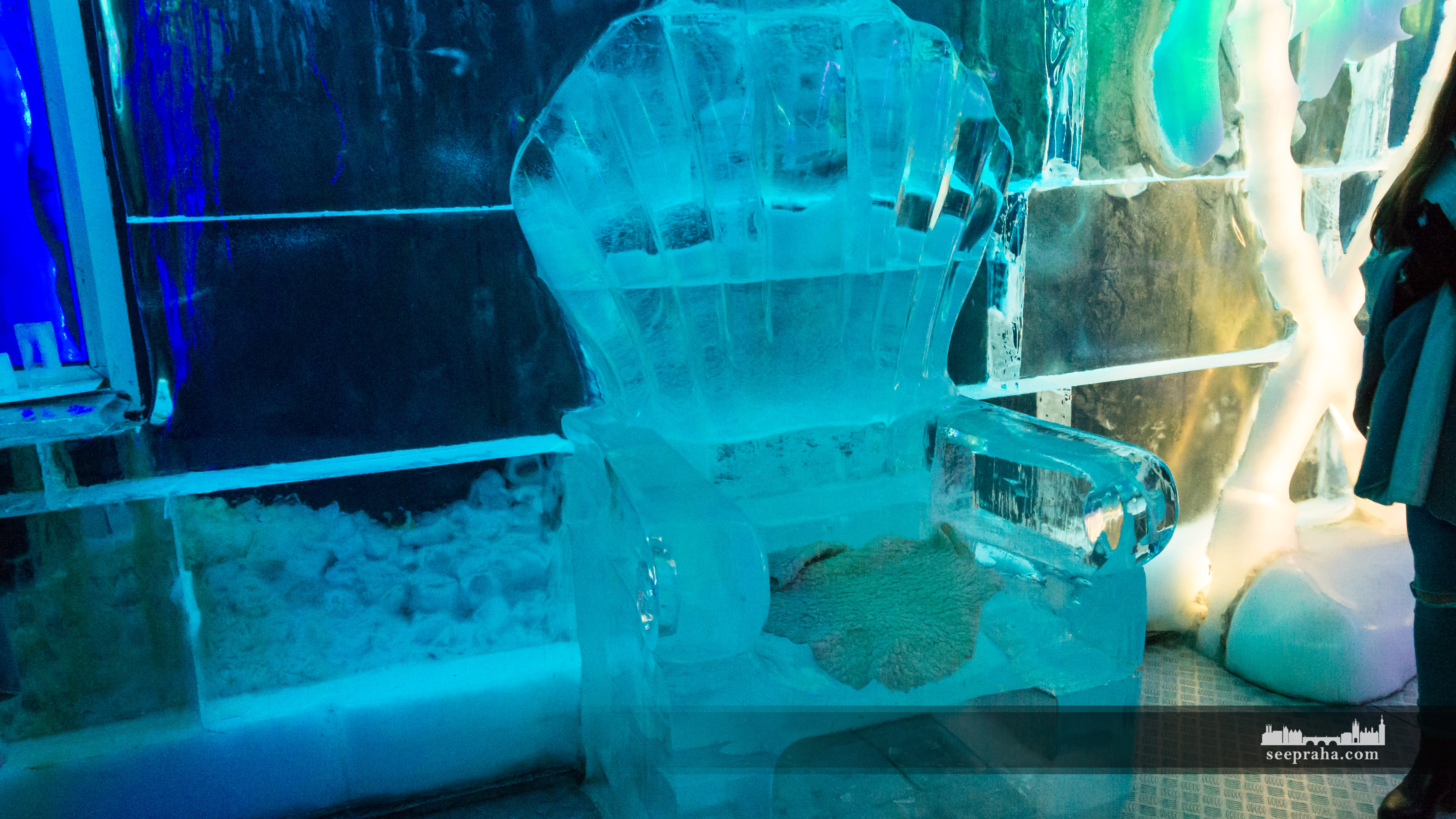 Frozen Throne in Ice Pub, Prague, Czech Republic