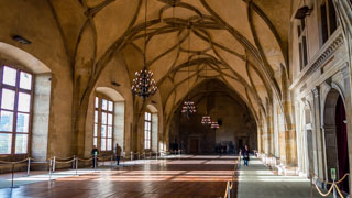 Interiér starého královského paláce, Praha, Česko