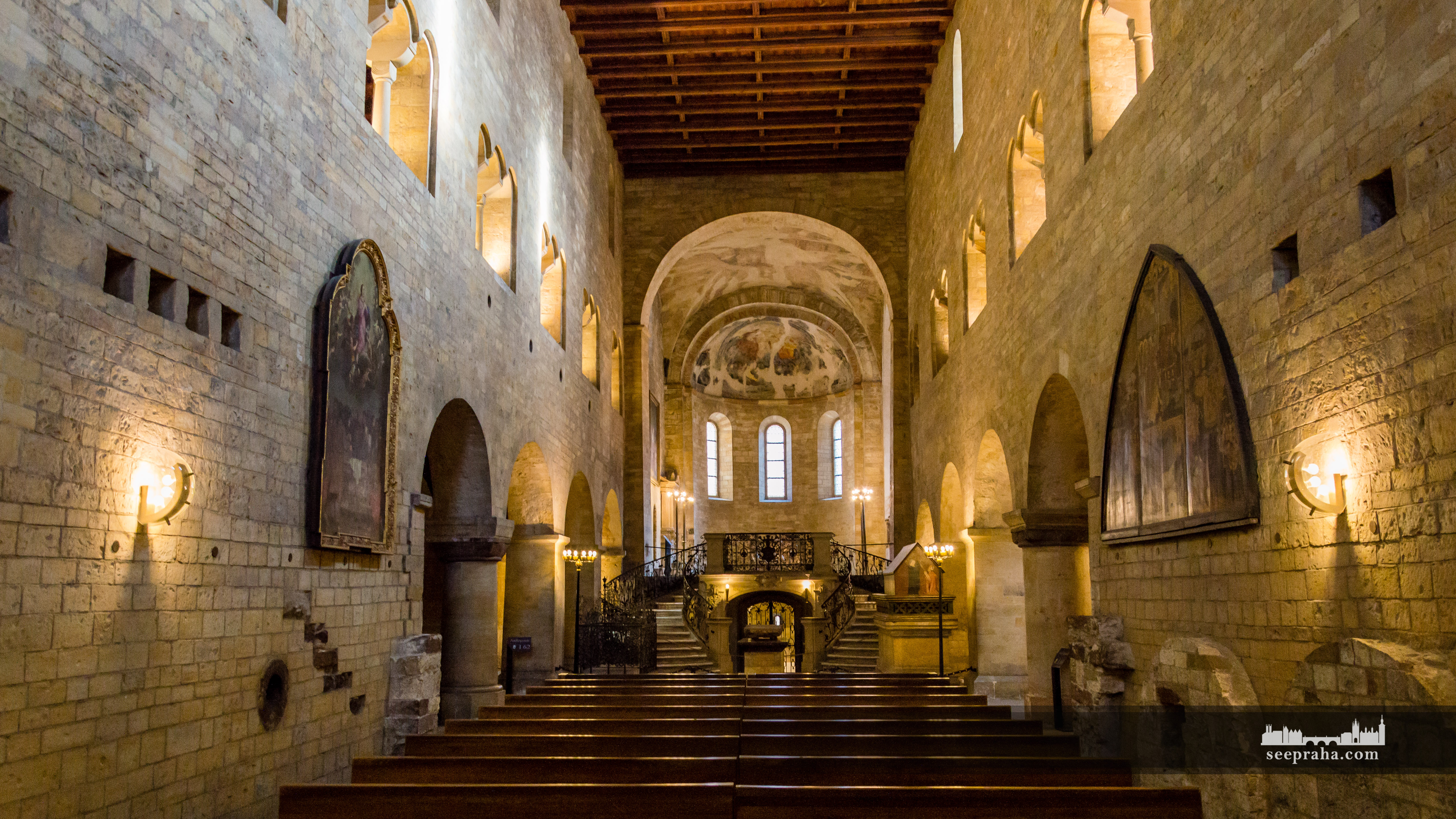 Interior of the St. George's Basilica, Prague, Czech Republic