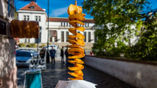 Potato chips on a stick, Prague, Czech Republic