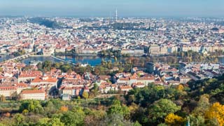 Veduta della città dalla Torre di Petrin, Praga, Repubblica Ceca